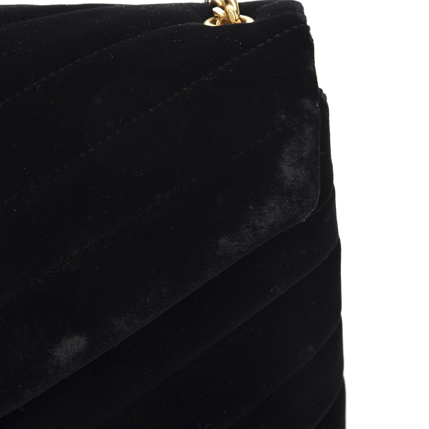 Saint Laurent Velvet Y Quilted Monogram Small Loulou Chain Satchel Black 11 of 12