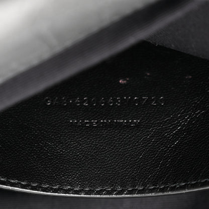 Saint Laurent Calfskin Crocodile Embossed Medium West Hollywood Monogram Fold-Over Black 8 of 11