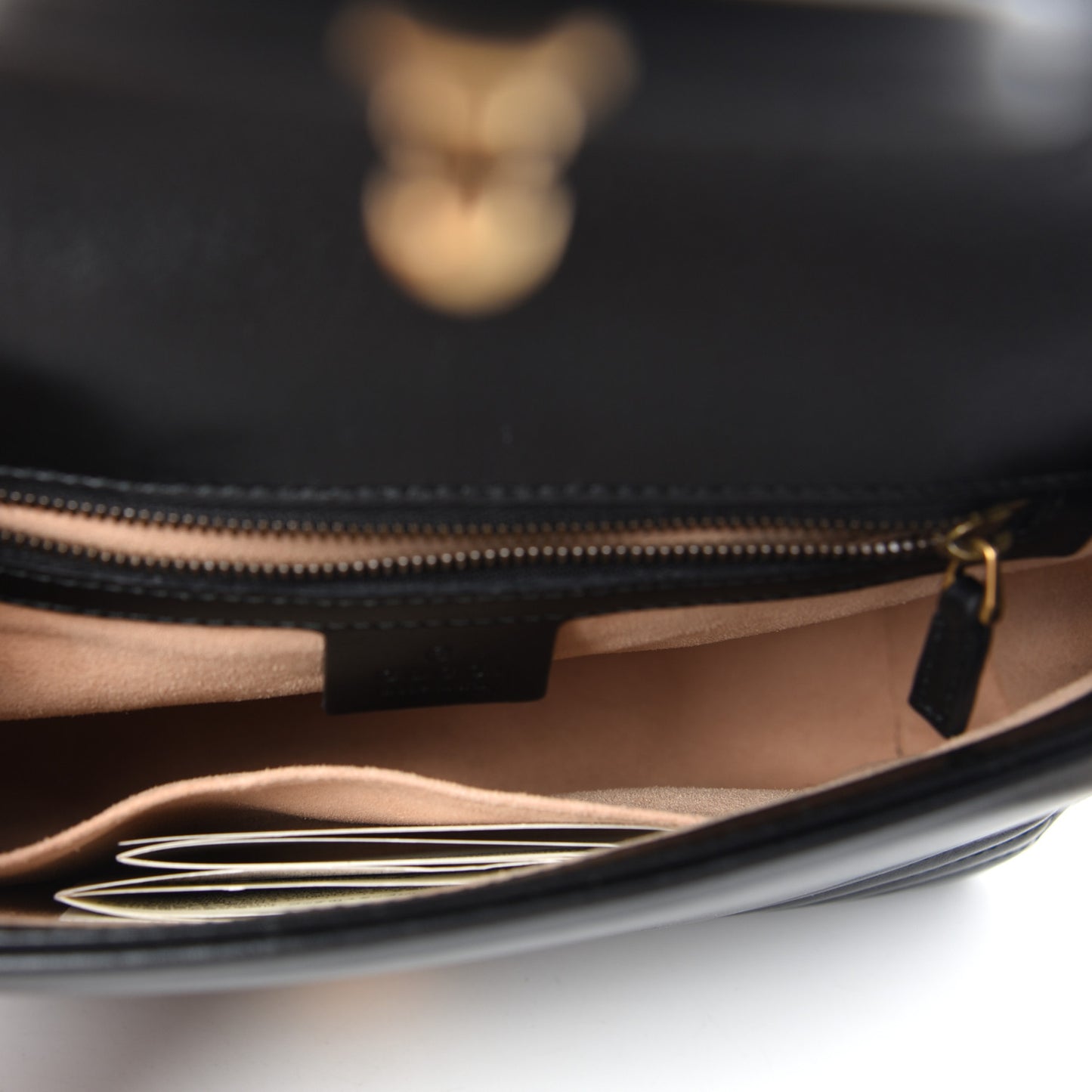 Calfskin Matelasse Small GG Marmont Top Handle Shoulder Bag Black