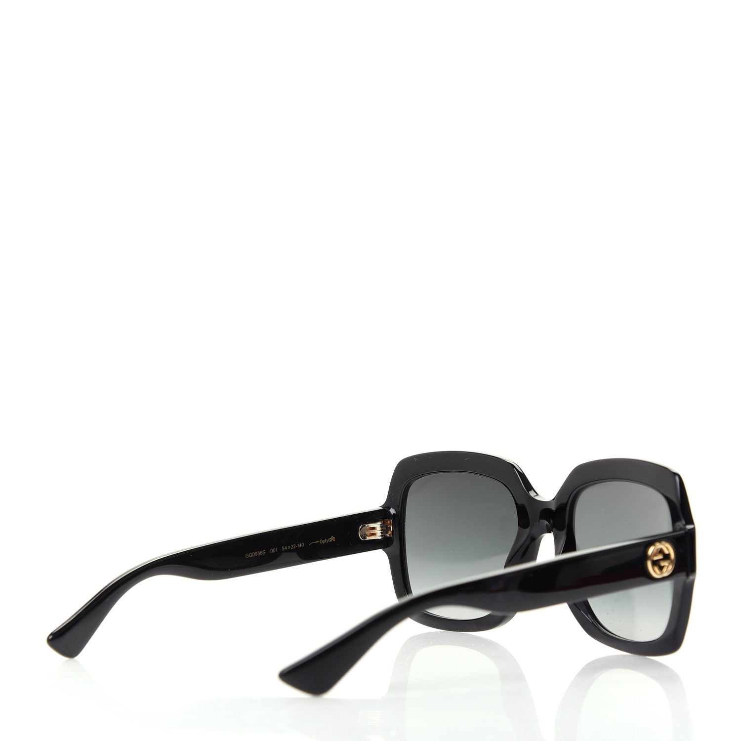 Gucci Acetate Oversized Square GG0036S Sunglasses Black 4 of 8
