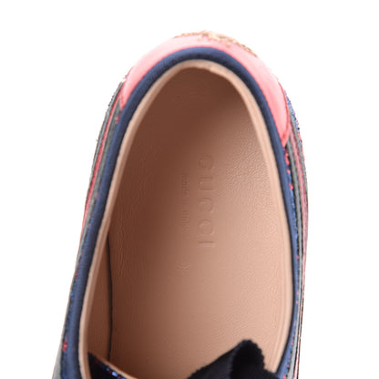 Gucci Lurex Calfskin Web GG Monogram Womens Falacer Sneakers 38.5 Iridescent Blue Iridescent Red Silver 8 of 14