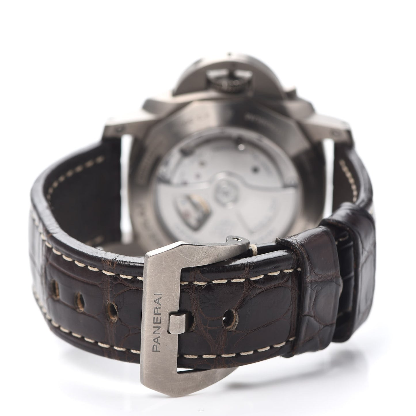 Titanium Alligator 44mm Luminor Marina 1950 Automatic Watch Brown PAM00359