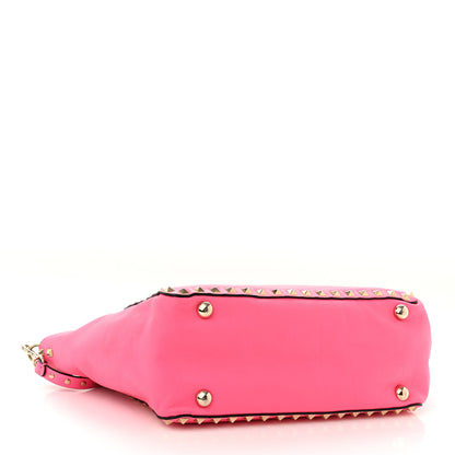 Valentino Garavani Vitello Small Rockstud Tote Fuxia Fluo 4 of 13