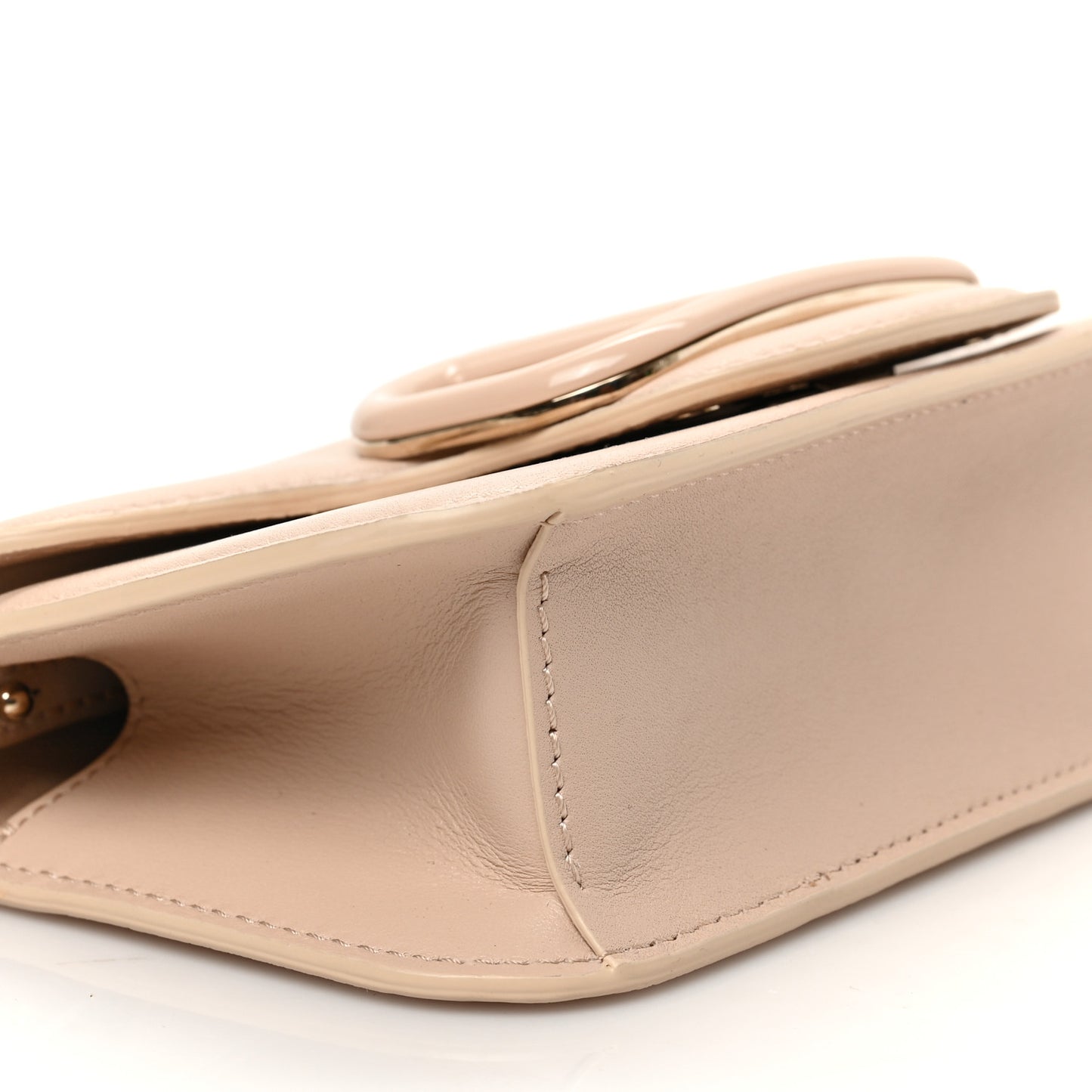 Calfskin Enamel Vlogo Small Loco Shoulder Bag Rose Cannelle