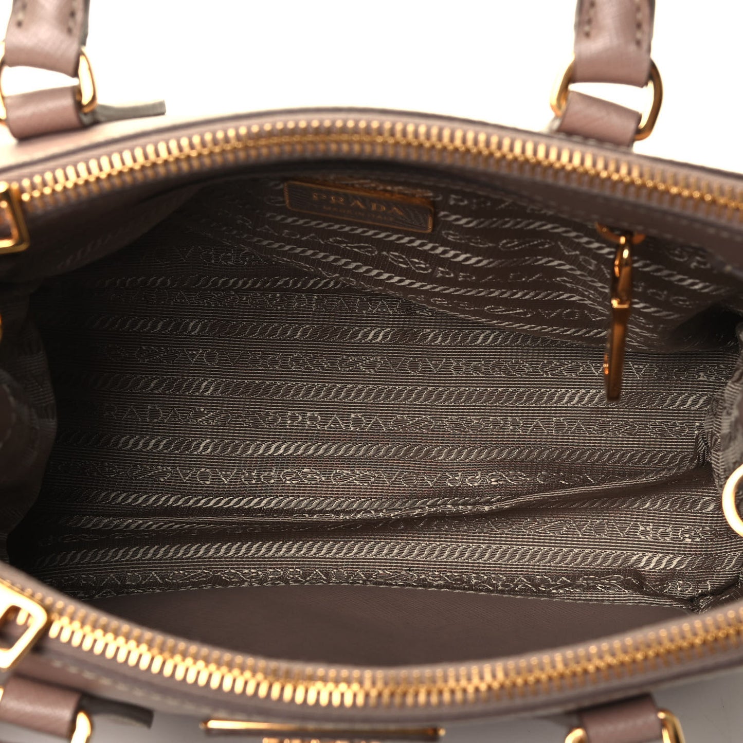 Saffiano Mini Galleria Double Zip Tote Cipria