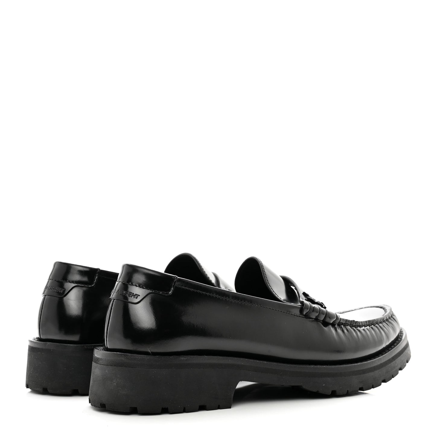 Glazed Calfskin Chunky Le Loafer Penny Slippers 37.5 Black