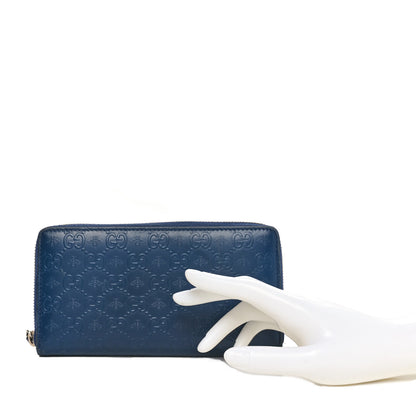 Gucci Guccissima Zip Around Wallet Blue 2 of 10