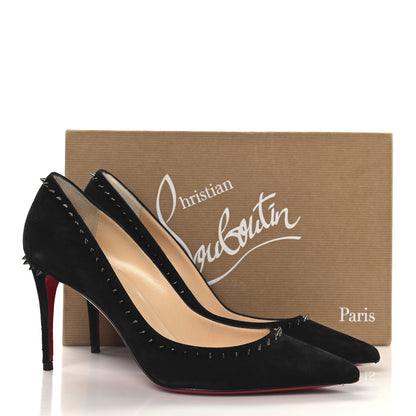 Christian Louboutin Suede Studded Anjalina 100 Pumps 39 Black 10 of 10