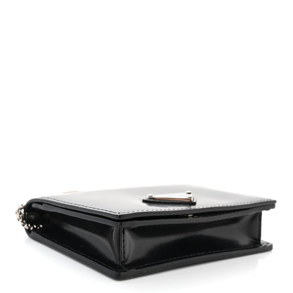Prada Spazzolato Chain Card Holder Wallet Black 4 of 10