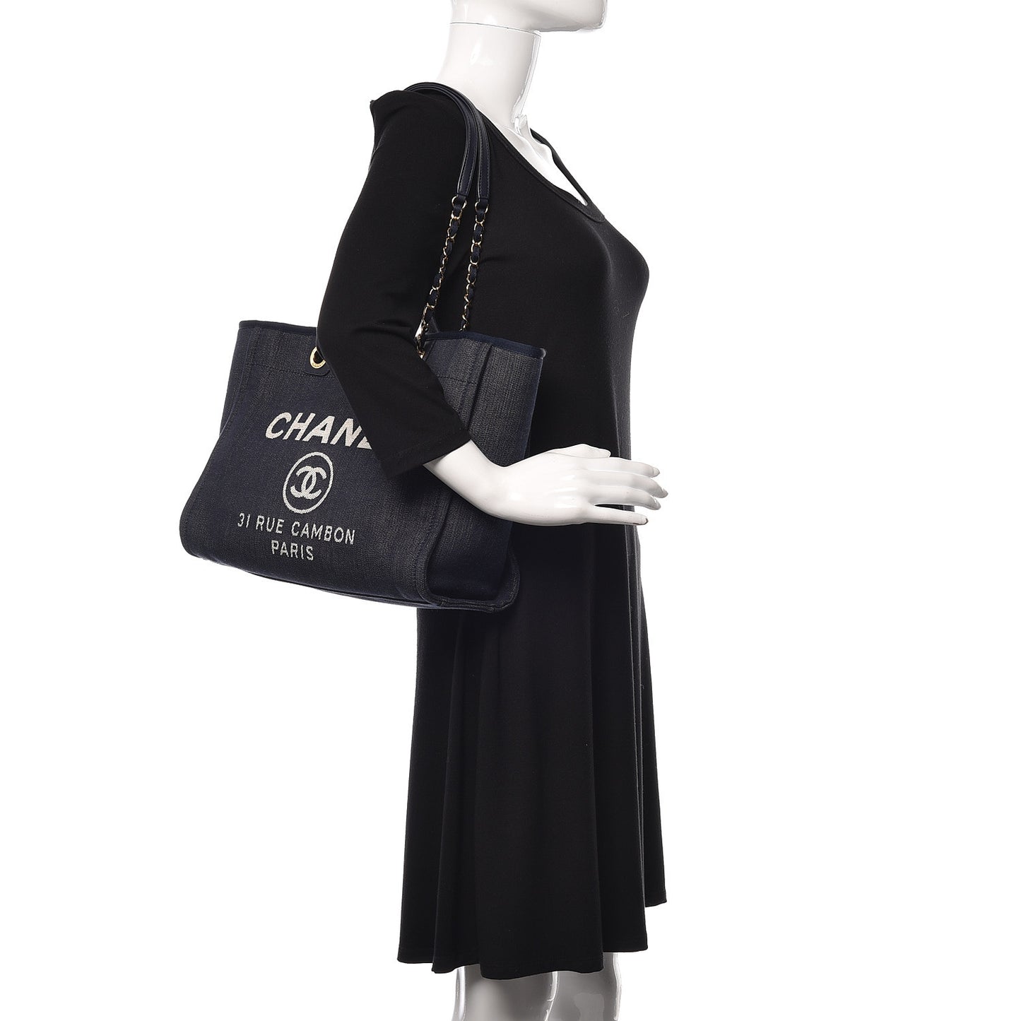 Denim Small Deauville Tote Dark Blue
