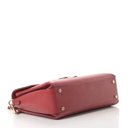 Gucci Dollar Calfskin Medium Interlocking G Top Handle Shoulder Bag Red 4 of 15