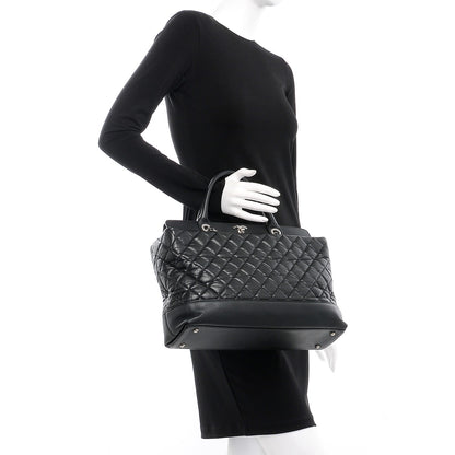 Chanel Aged Calfskin Quilted Be CC Tote Black 3 of 8