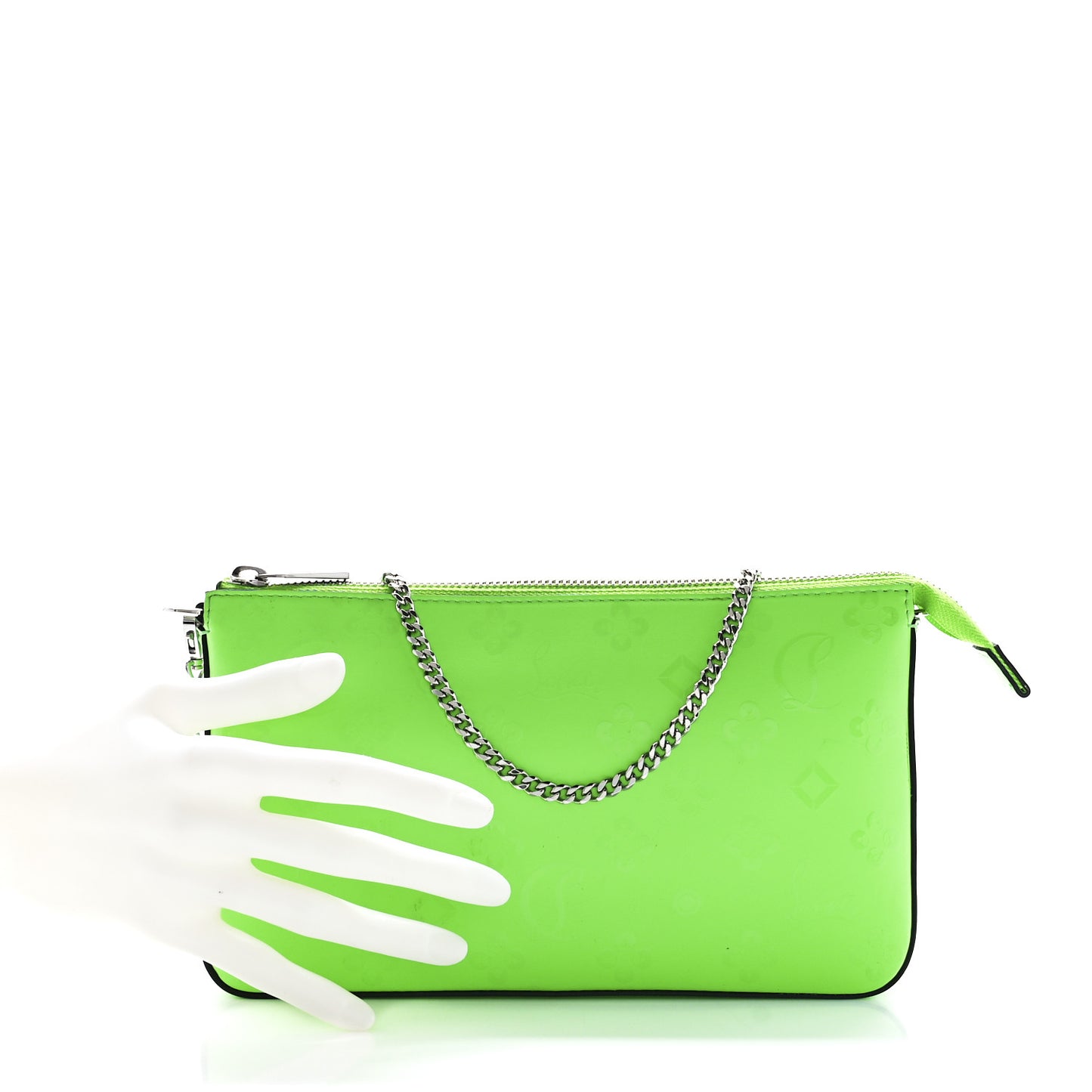 Calfskin Loubila Loubinthesky Chain Clutch Neon Green