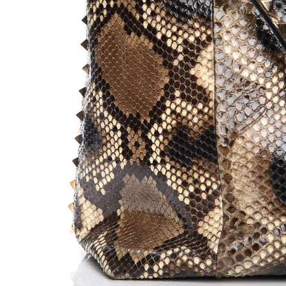 Valentino Garavani Python Rockstud Dome Satchel Beige 11 of 11