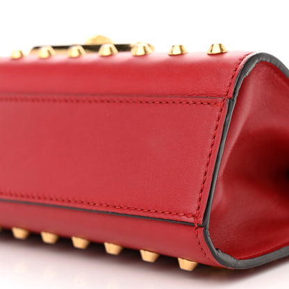 Gucci Calfskin Studded Small Padlock Shoulder Bag Hibiscus Red 10 of 10