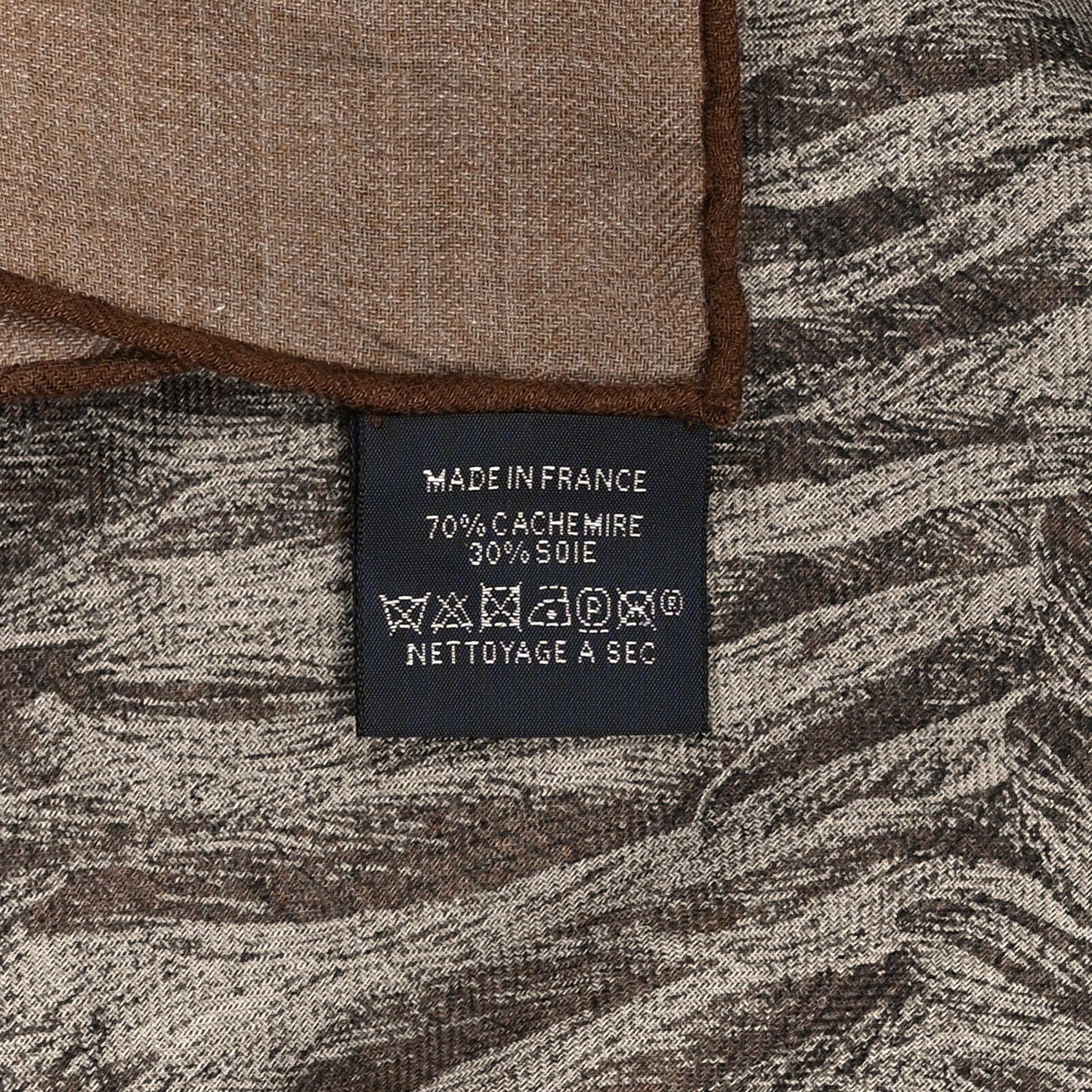 Cashmere Silk Les Ailes De Pegase Scarf 100 Caramel Black Creme