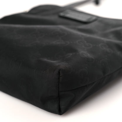 Gucci Nylon Monogram Dollar Calfskin Small Flat Messenger Bag Black 9 of 9