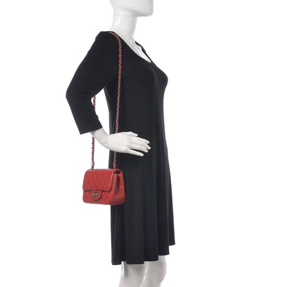 Chanel Caviar Quilted Mini Square Flap Red 2 of 9