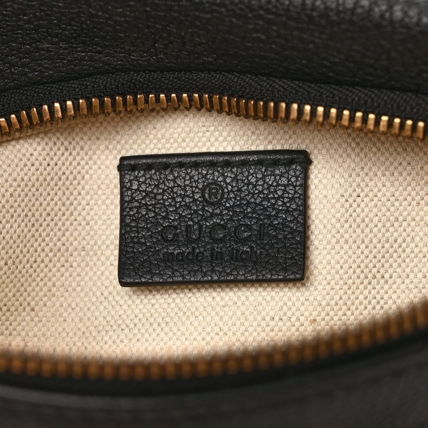 Grained Calfskin Small Logo Belt Bag Black