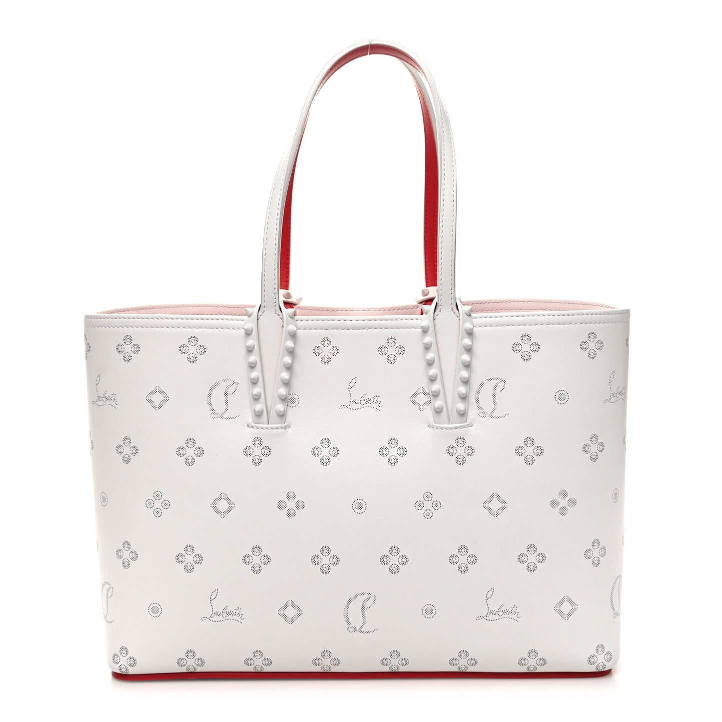 Calfskin Loubinthesky Mini East West Cabata Tote White