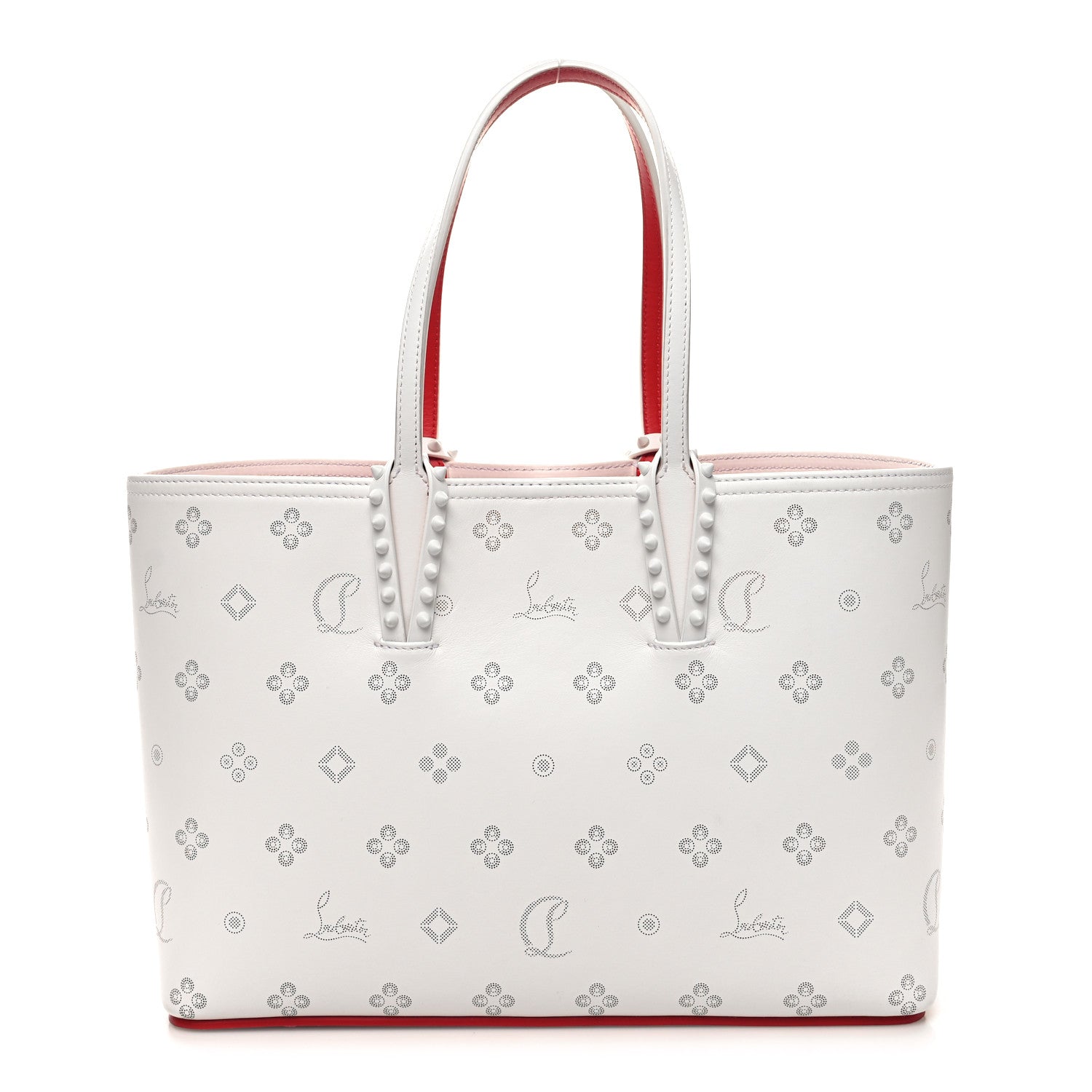 Christian Louboutin Calfskin Loubinthesky Mini East West Cabata Tote White 3 of 11