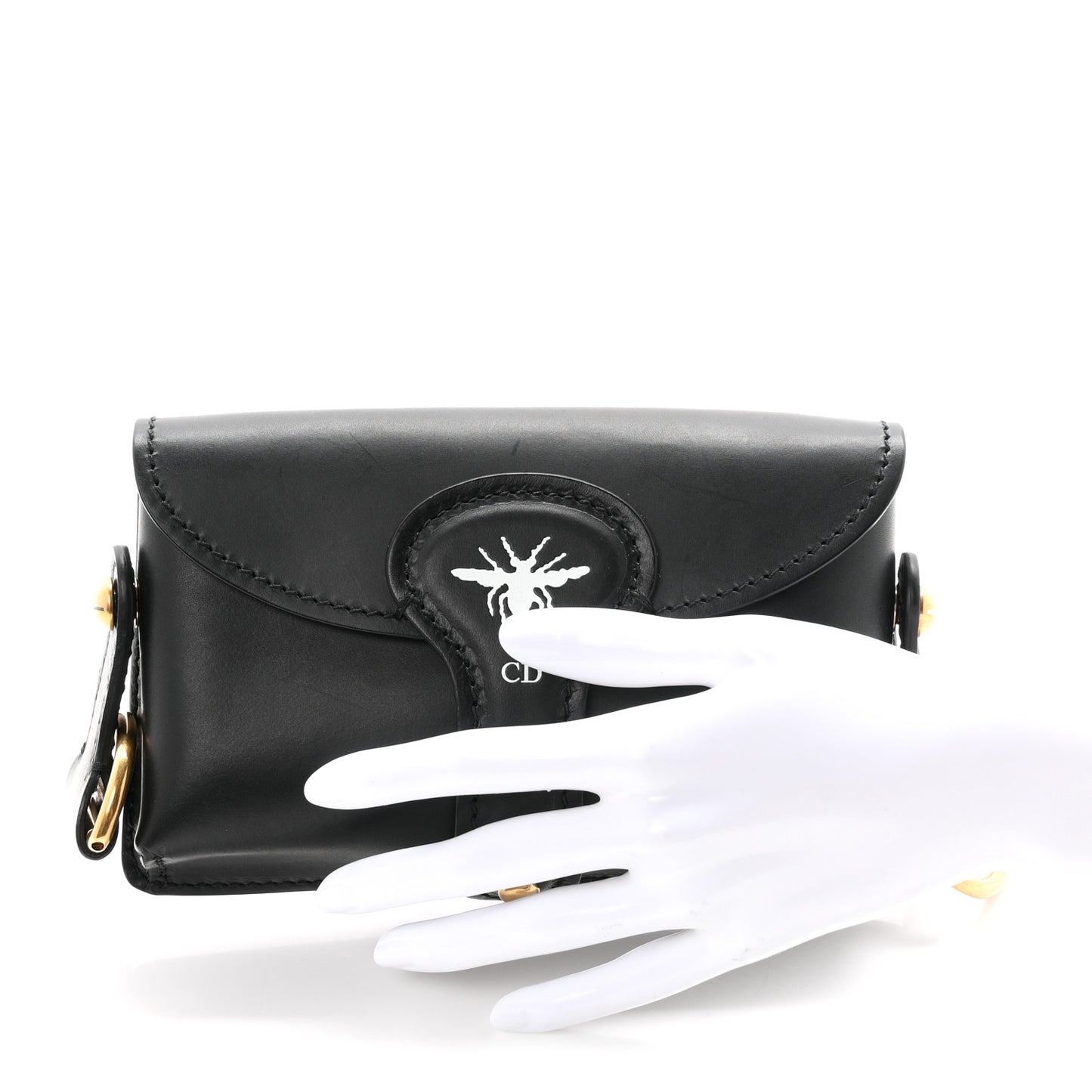 Grained Calfskin D-Bee Shoulder Bag Black