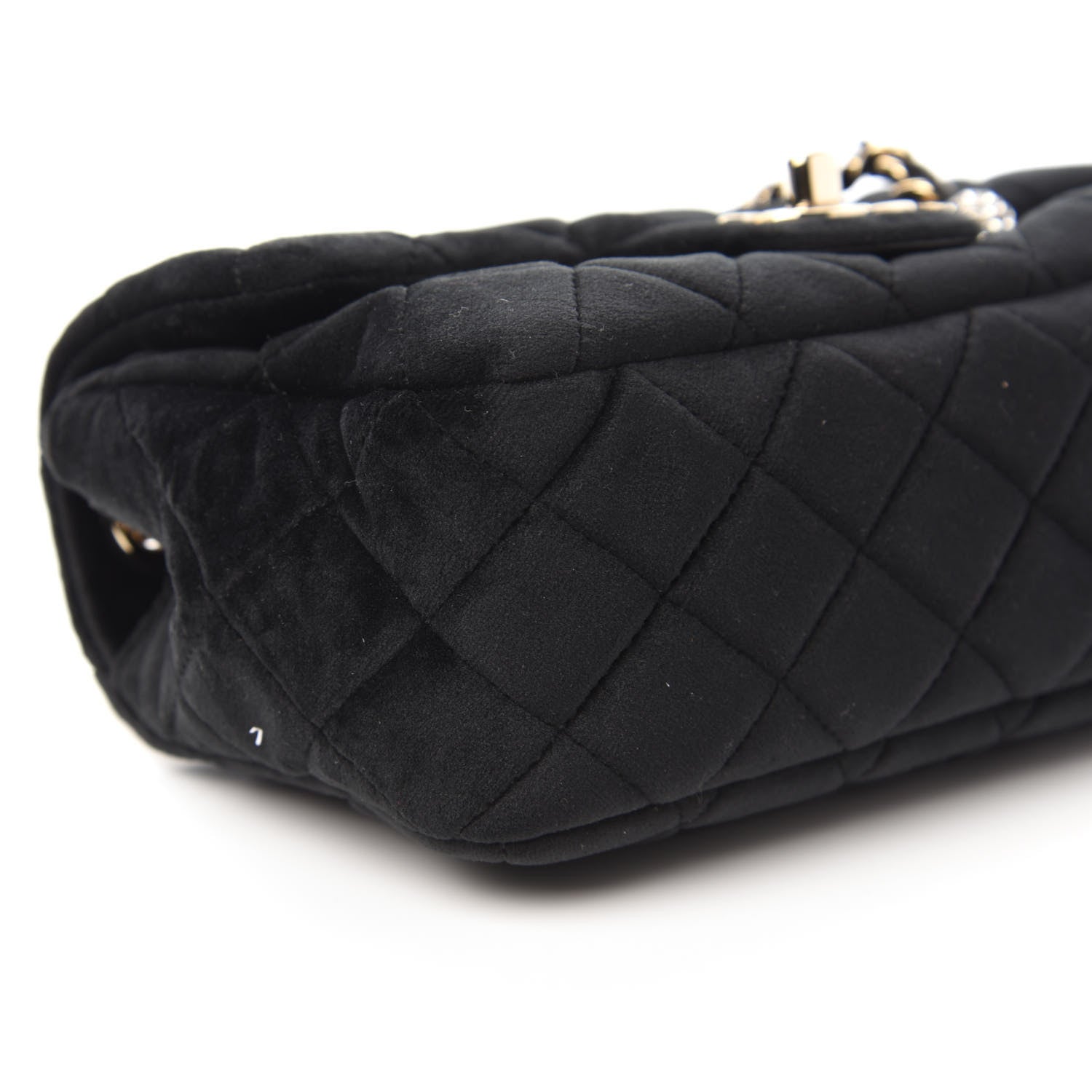 Chanel Velvet Quilted Mini Rectangular Pearl Crush Flap Black 6 of 10
