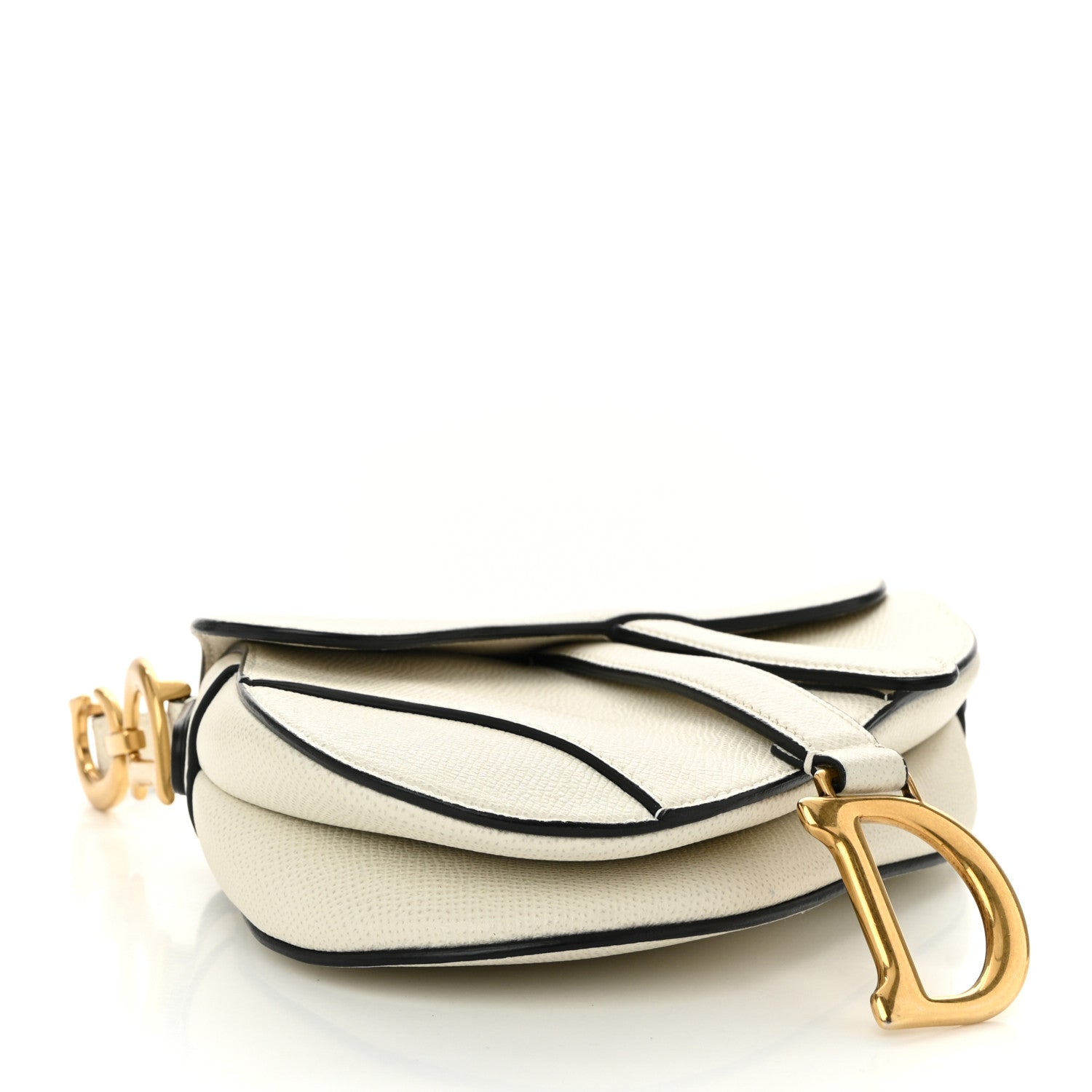 Christian Dior Grained Calfskin Mini Saddle Bag White 4 of 12