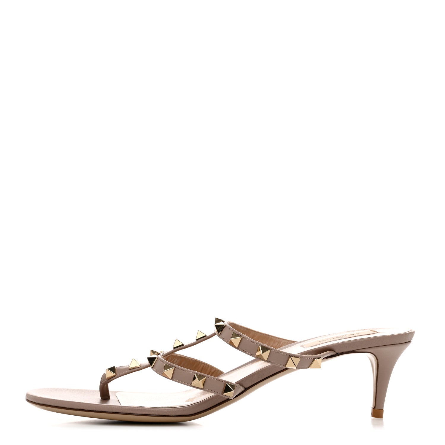 Valentino Garavani Calfskin Rockstud 50mm Flip Flop Thong Sandals 41 Poudre 1 of 9