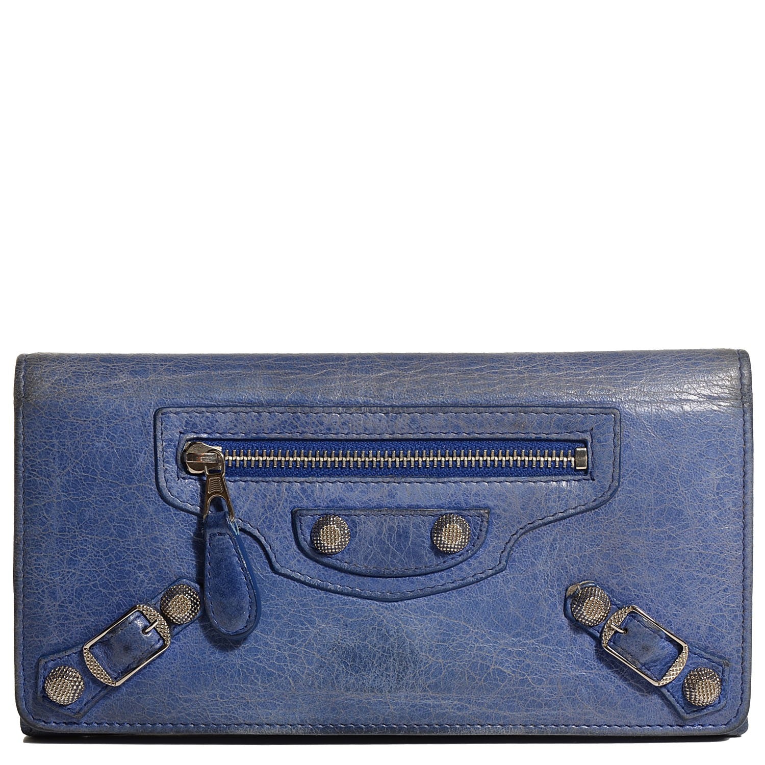 Balenciaga Agneau Giant 12 Silver Hardware Money Wallet Outremer 1 of 11