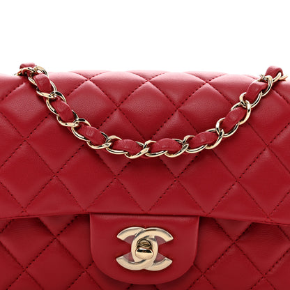 Chanel Lambskin Quilted Mini Rectangular Flap Red 5 of 11