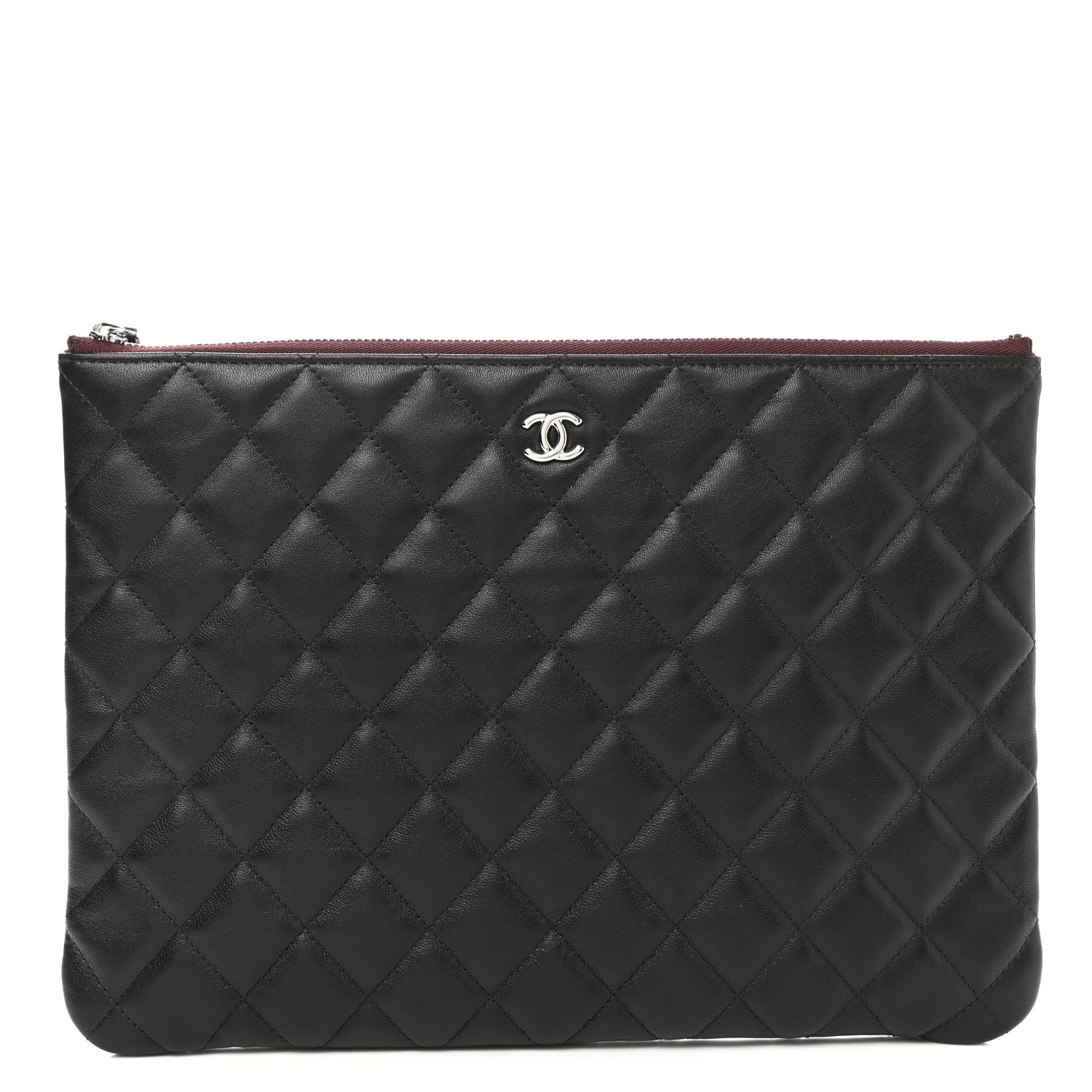 Chanel Lambskin Quilted Medium Cosmetic Case Black 1 of 8