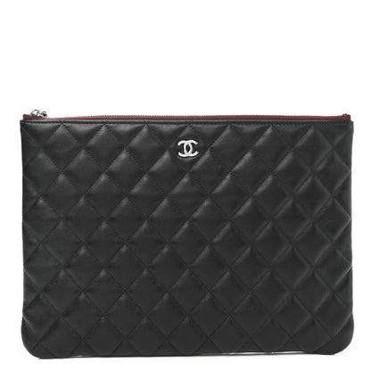 Chanel Lambskin Quilted Medium Cosmetic Case Black 1 of 8