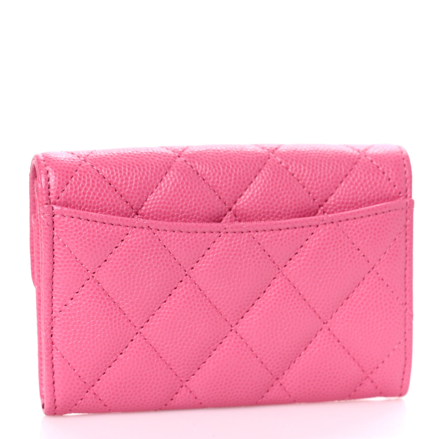 Chanel Caviar Quilted Flap Card Holder Wallet Pink 3 of 10