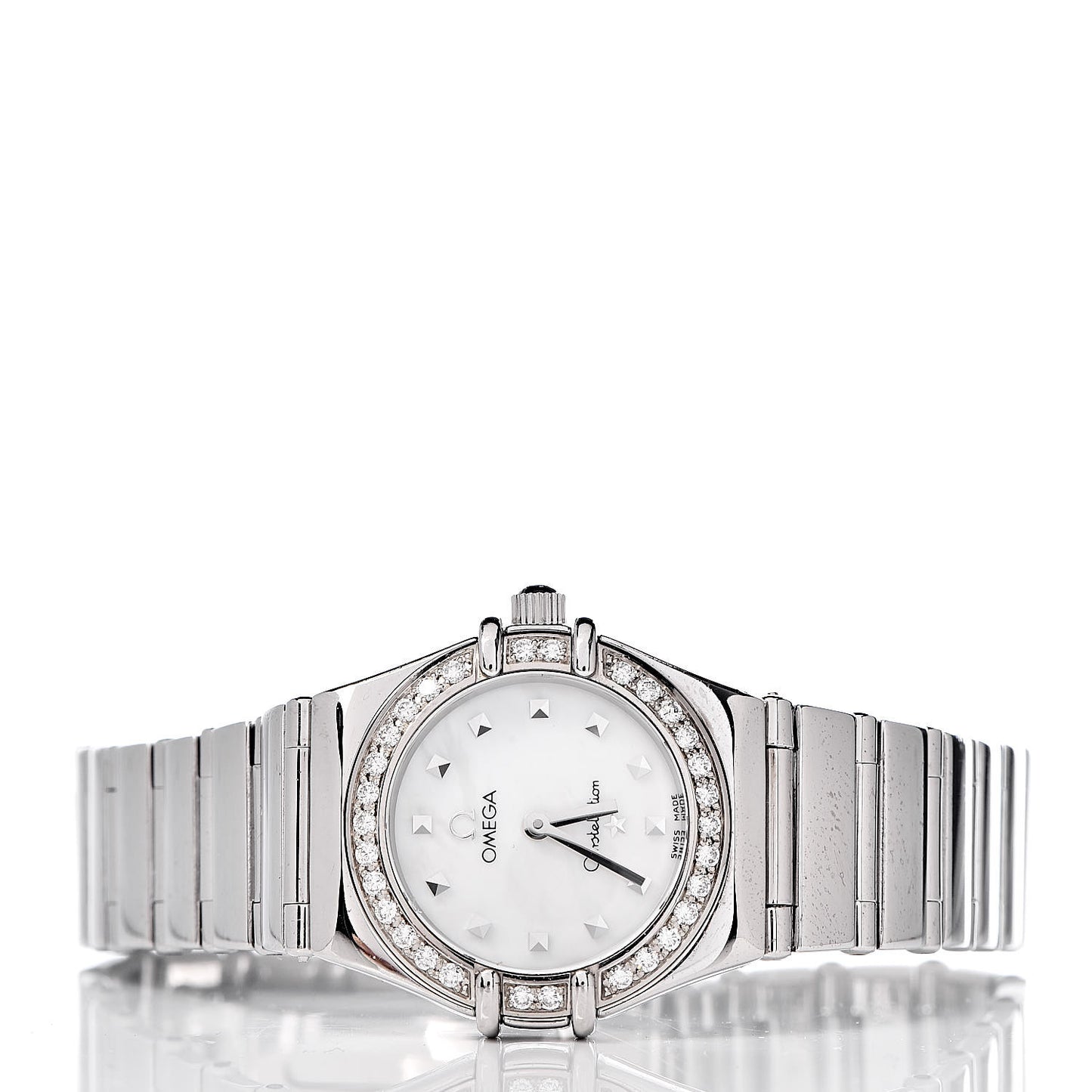 Stainless Steel Diamond Bezel Mother of Pearl 22mm Constellation My Choice Quartz Watch 1465.71.00