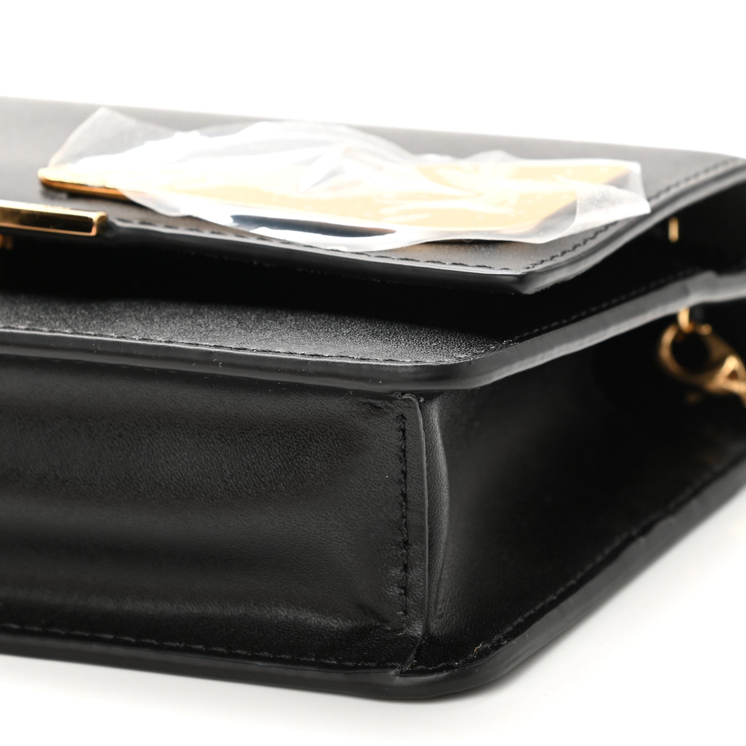 Fendi Vitello Liberty Lucido Metal Monster Eyes Tube Wallet on Chain Black 10 of 11