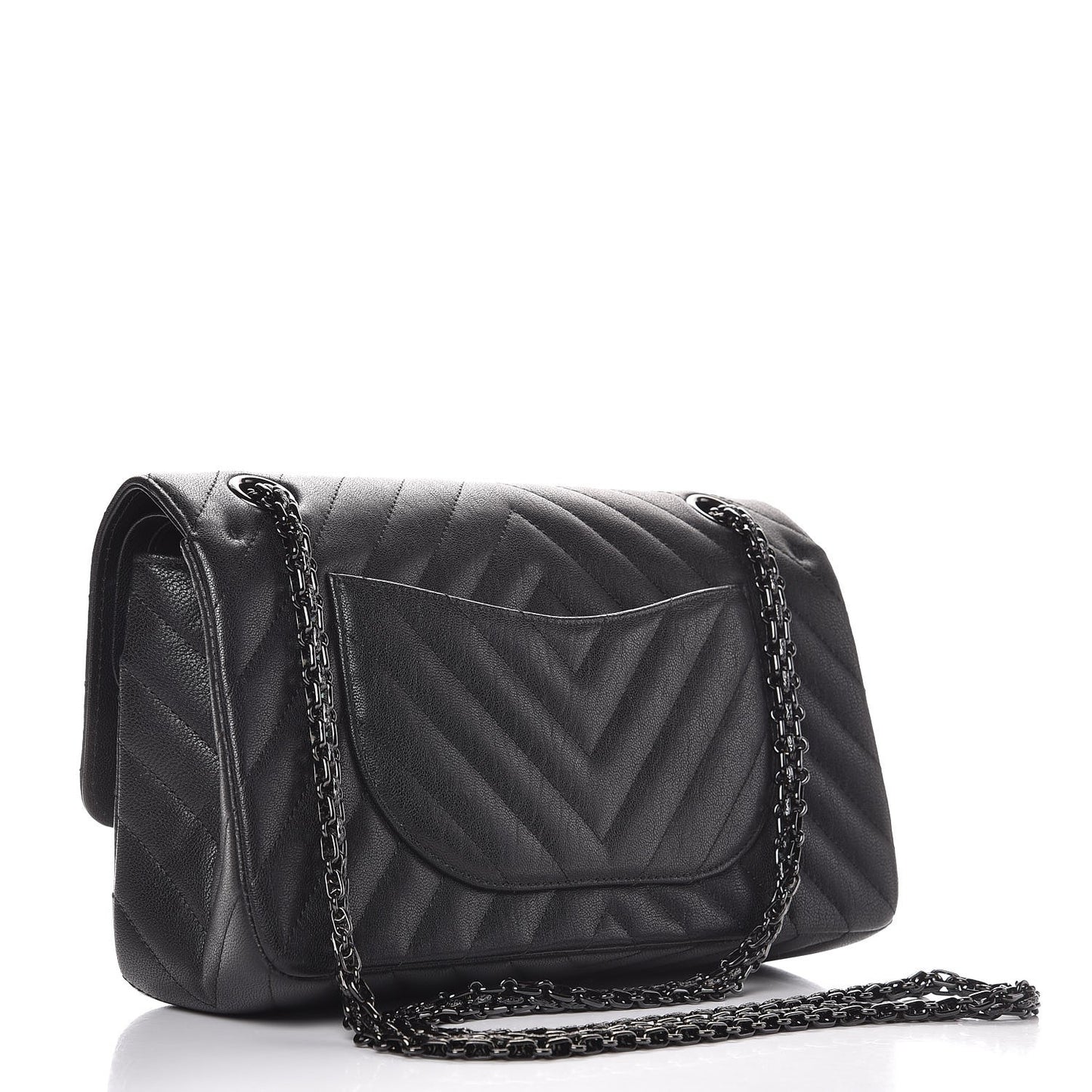 Sheepskin Chevron Quilted 2.55 Reissue 225 Double Flap So Black