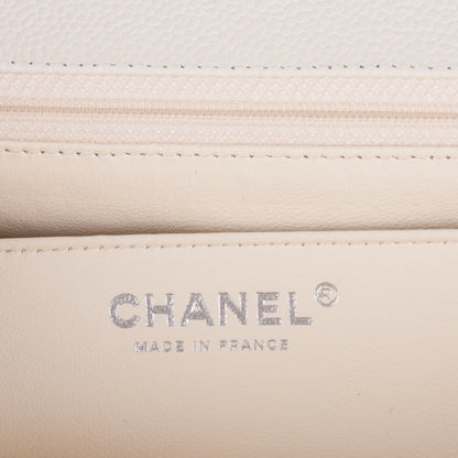 Chanel Caviar Quilted Jumbo Single Flap White 7 of 8