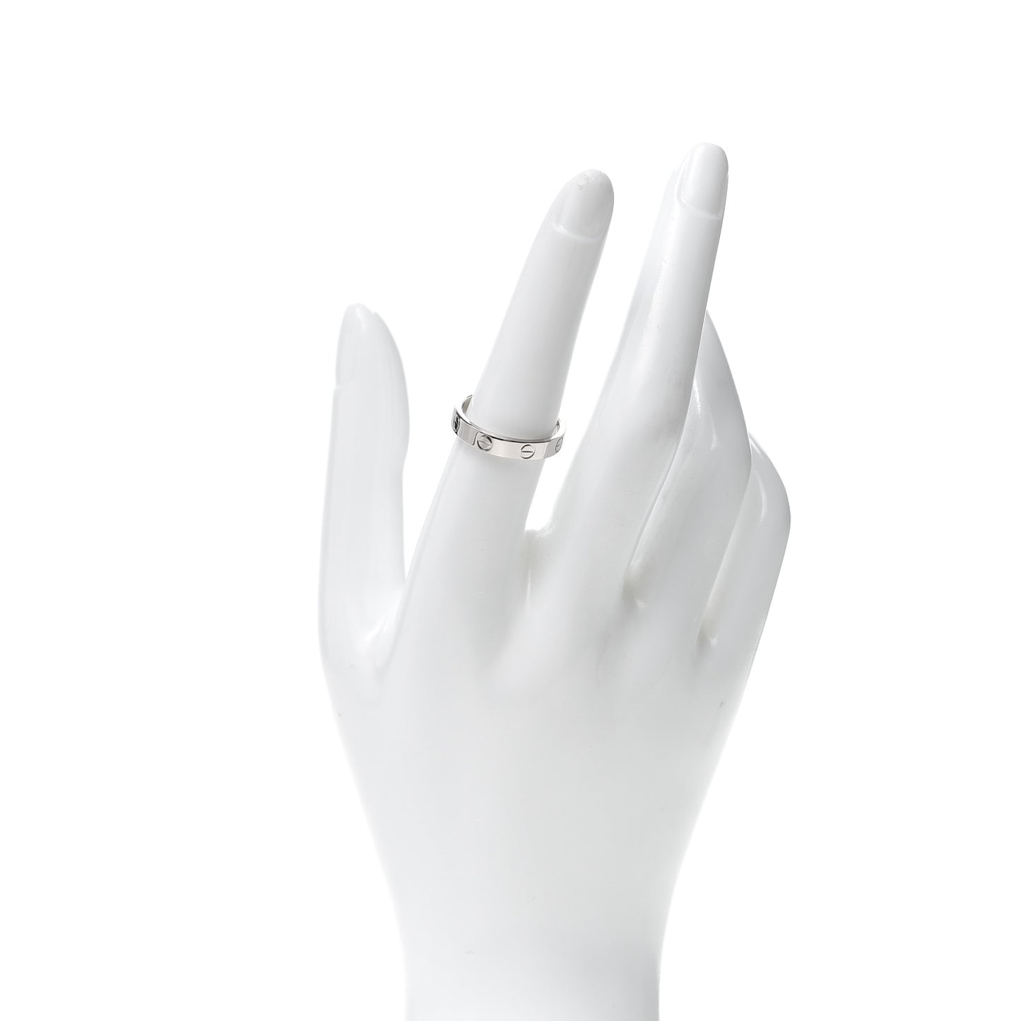 18K White Gold 3.5mm LOVE Wedding Band Ring 55 7.25