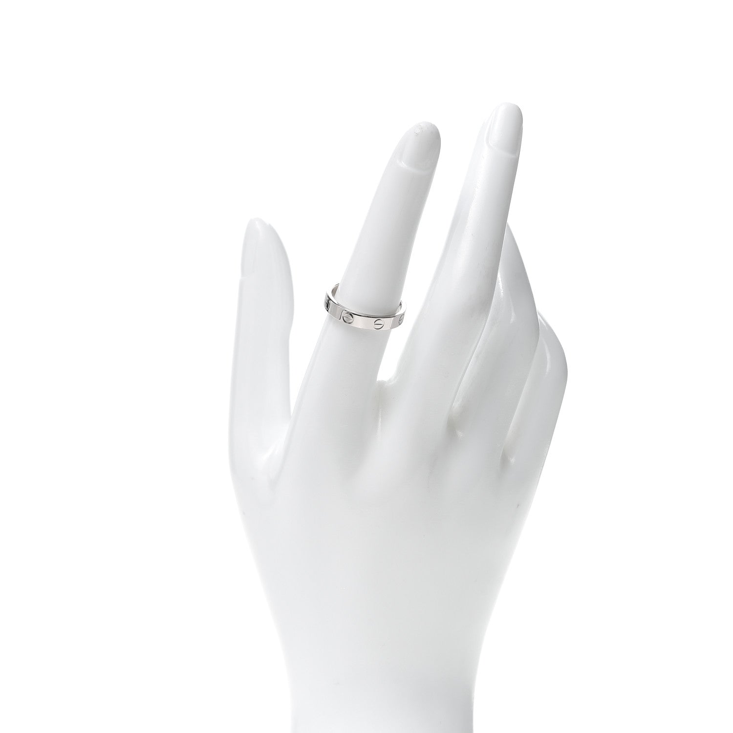 Cartier 18K White Gold 3.5mm LOVE Wedding Band Ring 55 7.25 2 of 5