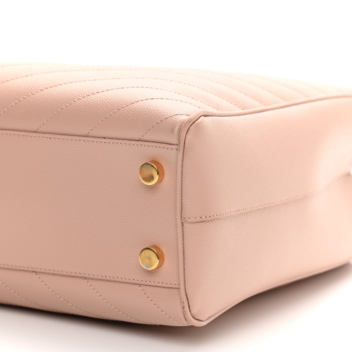 Grain De Poudre Matelasse Chevron Large Monogram Shopping Bag Pale Pink