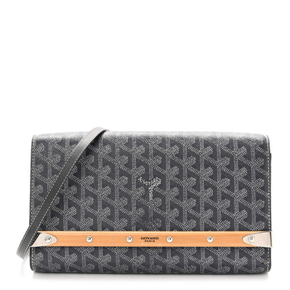 Goyard Goyardine Monte Carlo Bois Clutch With Strap Gray 1 of 14