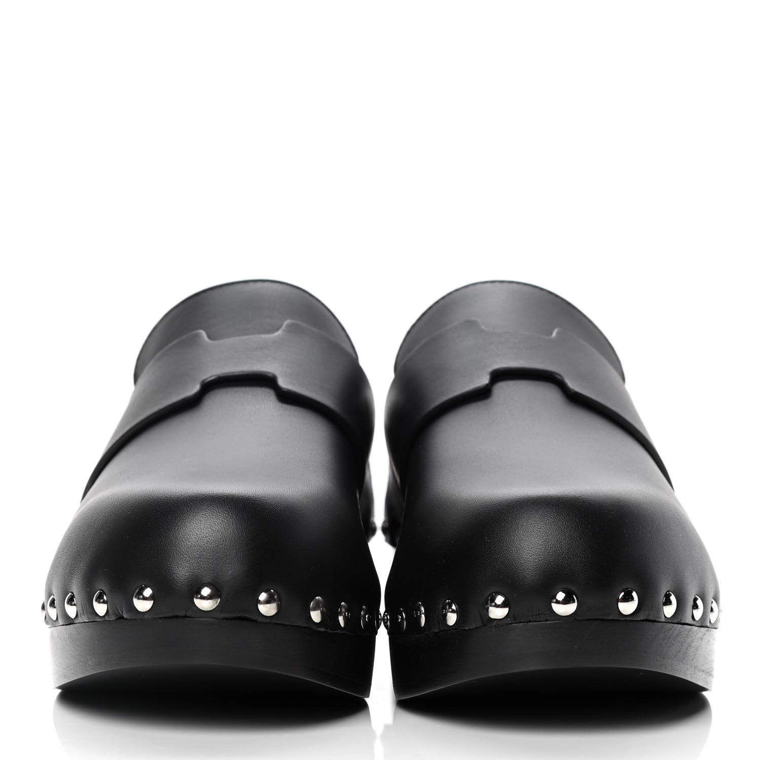 Hermes Calfskin Calya Mules 37 Black 2 of 4