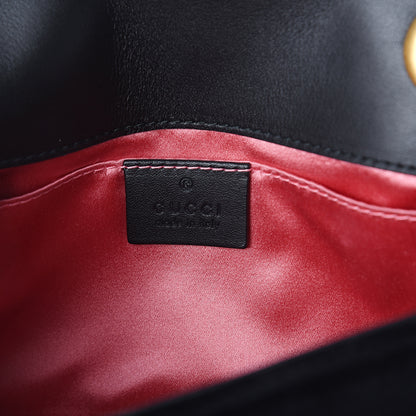 Gucci Velvet Matelasse Mini GG Marmont Shoulder Bag Black 5 of 8