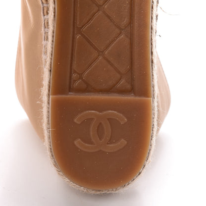 Chanel Lambskin CC Espadrilles 38 Beige Black 7 of 12