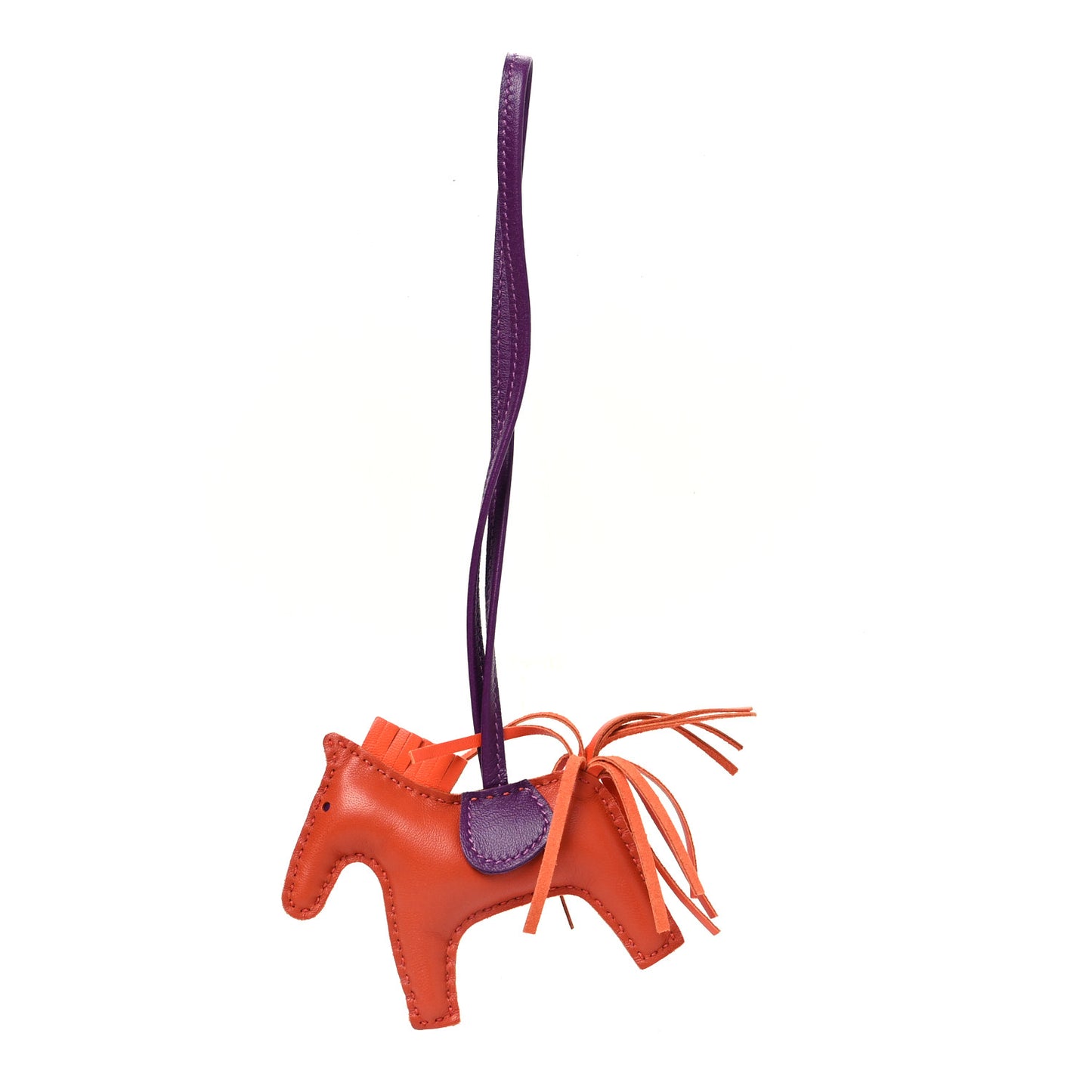 Milo Lambskin Grigri Rodeo Horse Bag Charm PM Cornaline Orange Poppy Violet