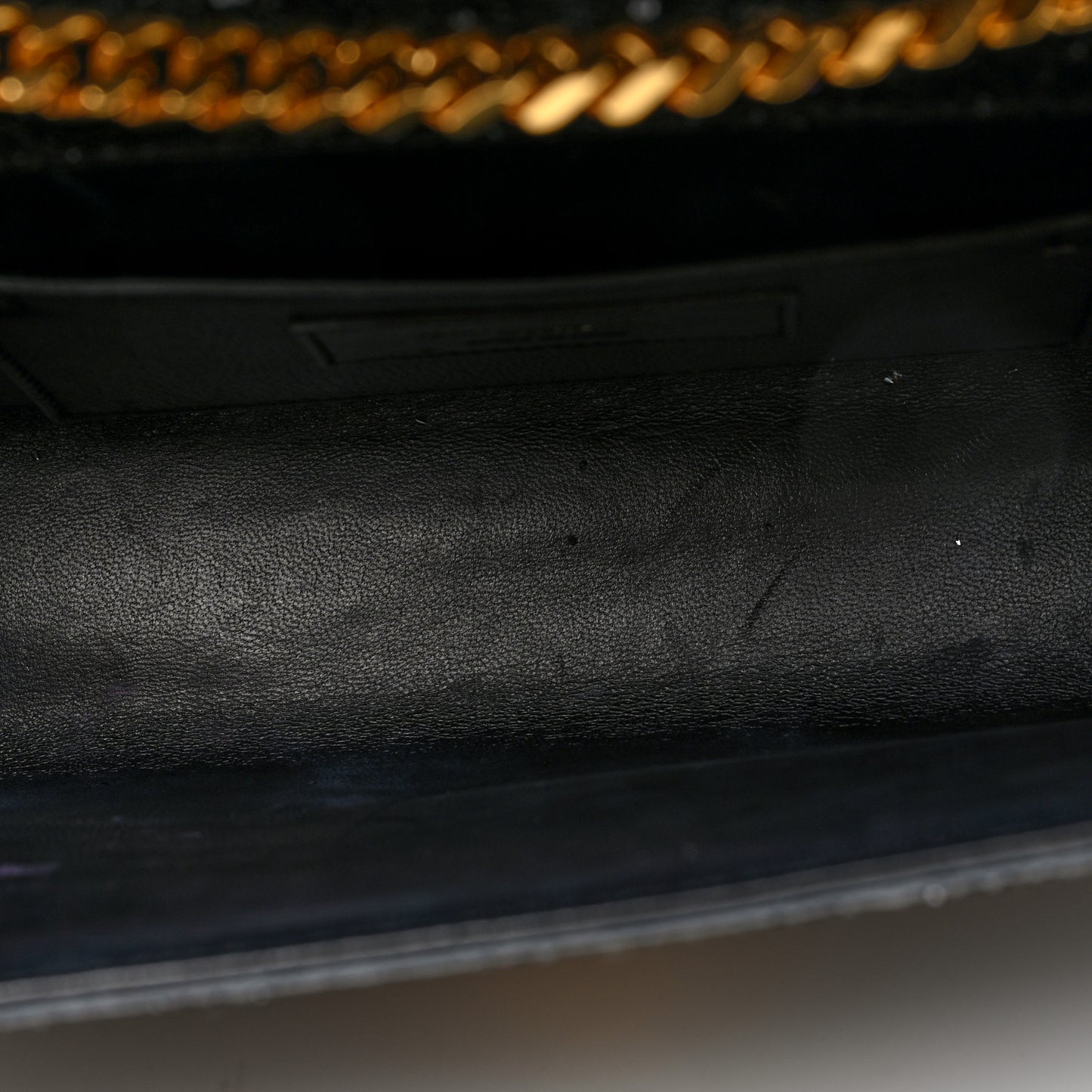 Glitter Monogram Galactica Satchel Black