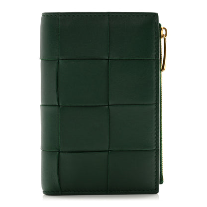 Bottega Veneta Nappa Maxi Intrecciato Bifold Zip Wallet Raintree 1 of 9