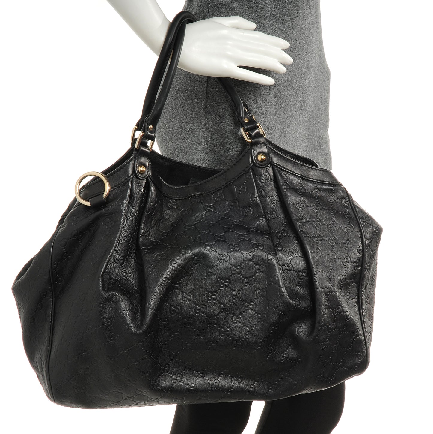 Guccissima Large Sukey Tote Black