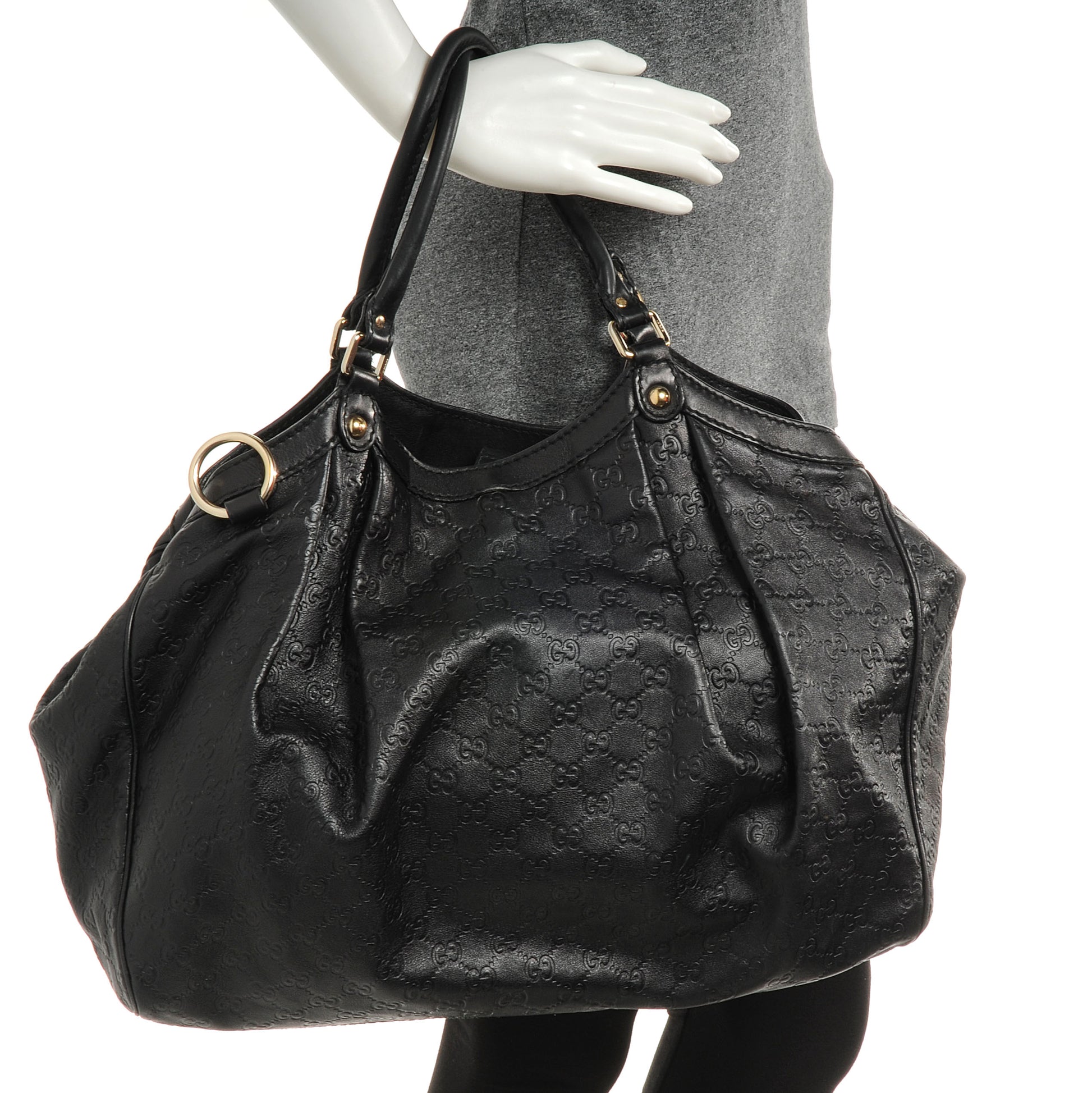 Gucci Guccissima Large Sukey Tote Black 2 of 8